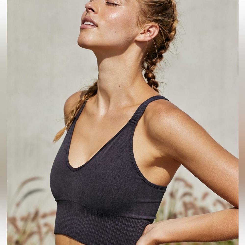 NWOT FP Movement Good Karma Crop Tank in Vintage Navy